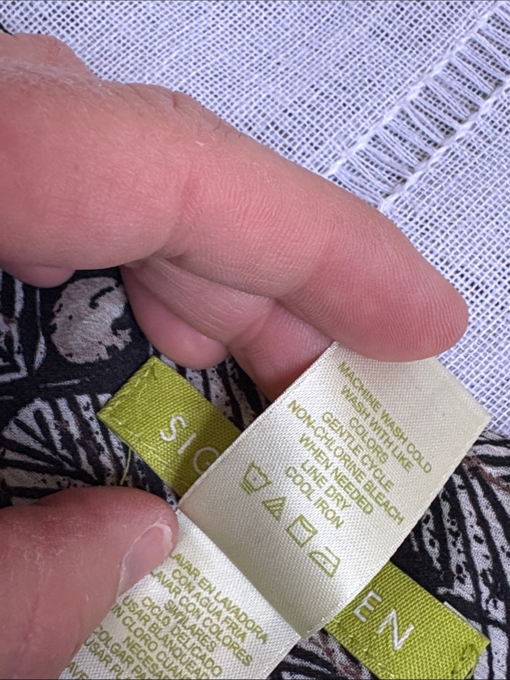 Sigrid Olsen black and white leaf print midi skirt. - Picture 8 of 13